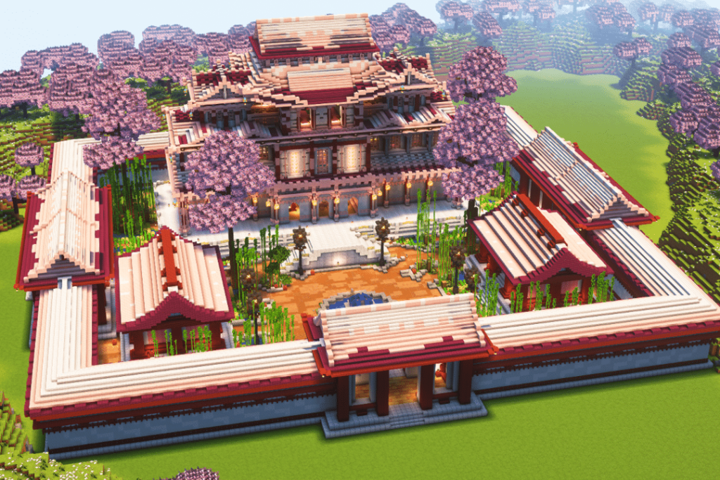 Minecraft Cherry Japanese Temple build