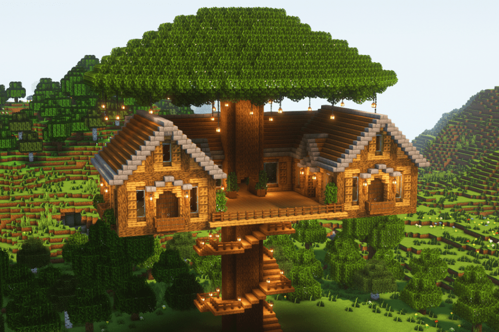 Minecraft Starter Treehouse build