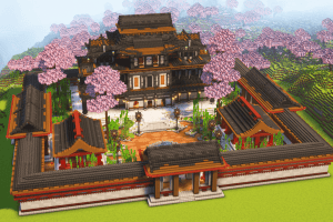 Minecraft Deepslate Japanese Temple build